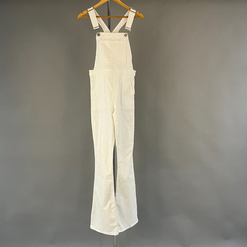 Gap Women's Denim Flare Overalls In White Size S